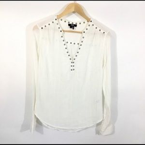 PAIGE brand Rhonda Grommet white button down top
